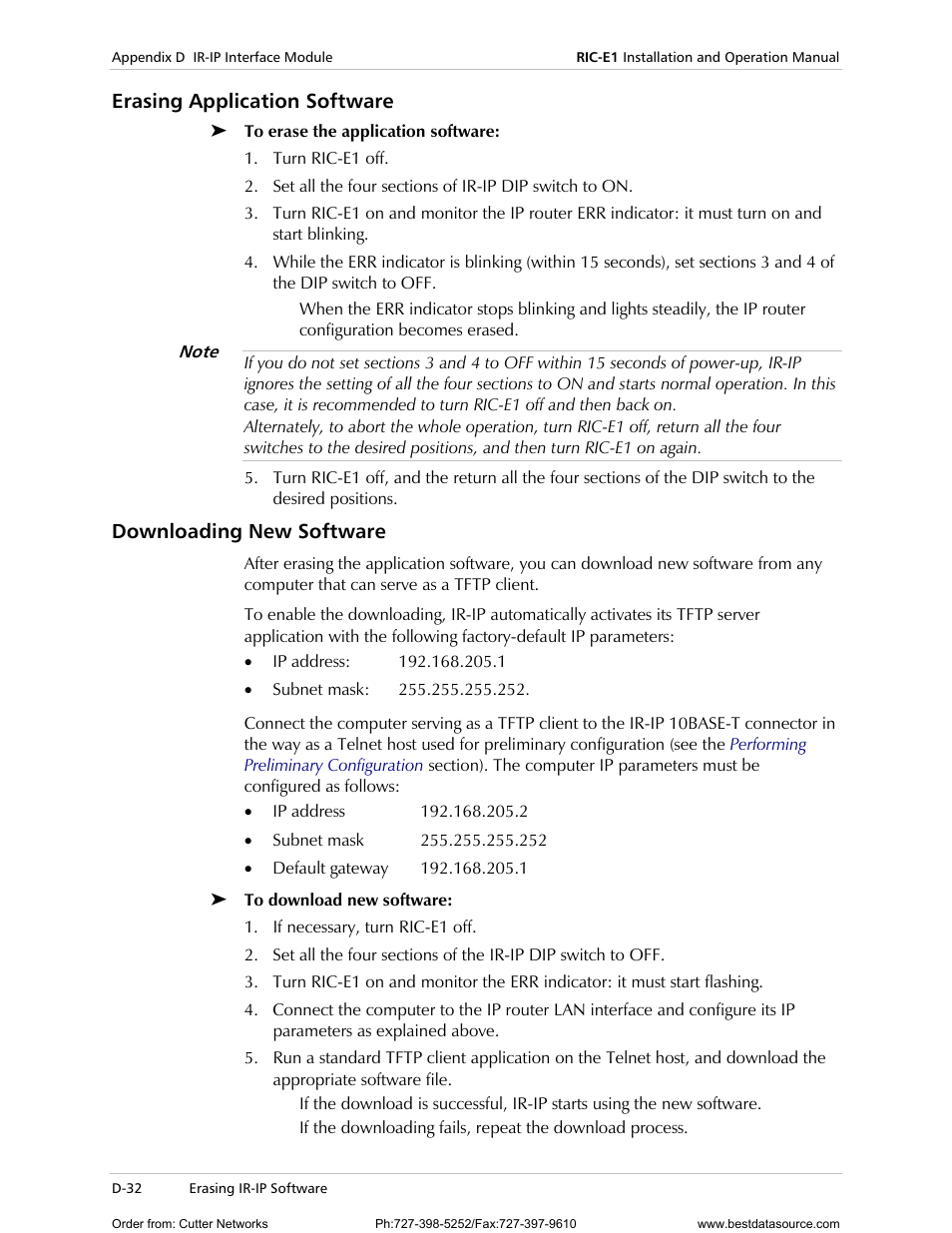 Erasing application software, Downloading new software | RAD Data comm E1 Interface Converter RIC-E1 User Manual | Page 88 / 99