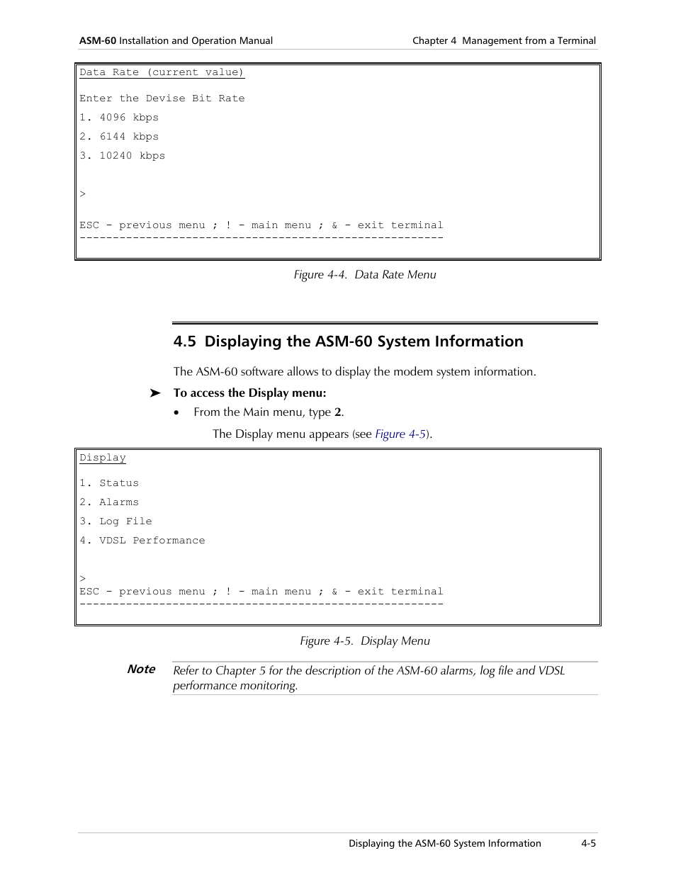 Displaying the asm-60 system information, 5 displaying the asm-60 system information | RAD Data comm 4-Wire Symmetrical VDSL Modem ASM-60 User Manual | Page 37 / 90