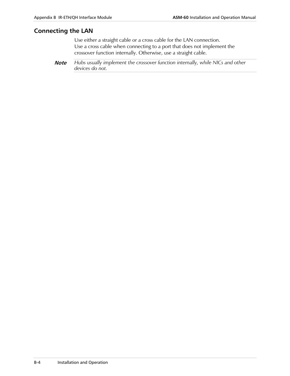 Connecting the lan | RAD Data comm 4-Wire Symmetrical VDSL Modem ASM-60 User Manual | Page 54 / 90