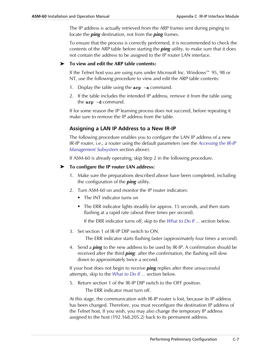 Assigning a lan ip address to a new ir-ip | RAD Data comm 4-Wire Symmetrical VDSL Modem ASM-60 User Manual | Page 61 / 90