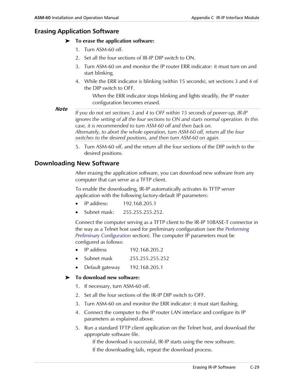 Erasing application software, Downloading new software | RAD Data comm 4-Wire Symmetrical VDSL Modem ASM-60 User Manual | Page 83 / 90