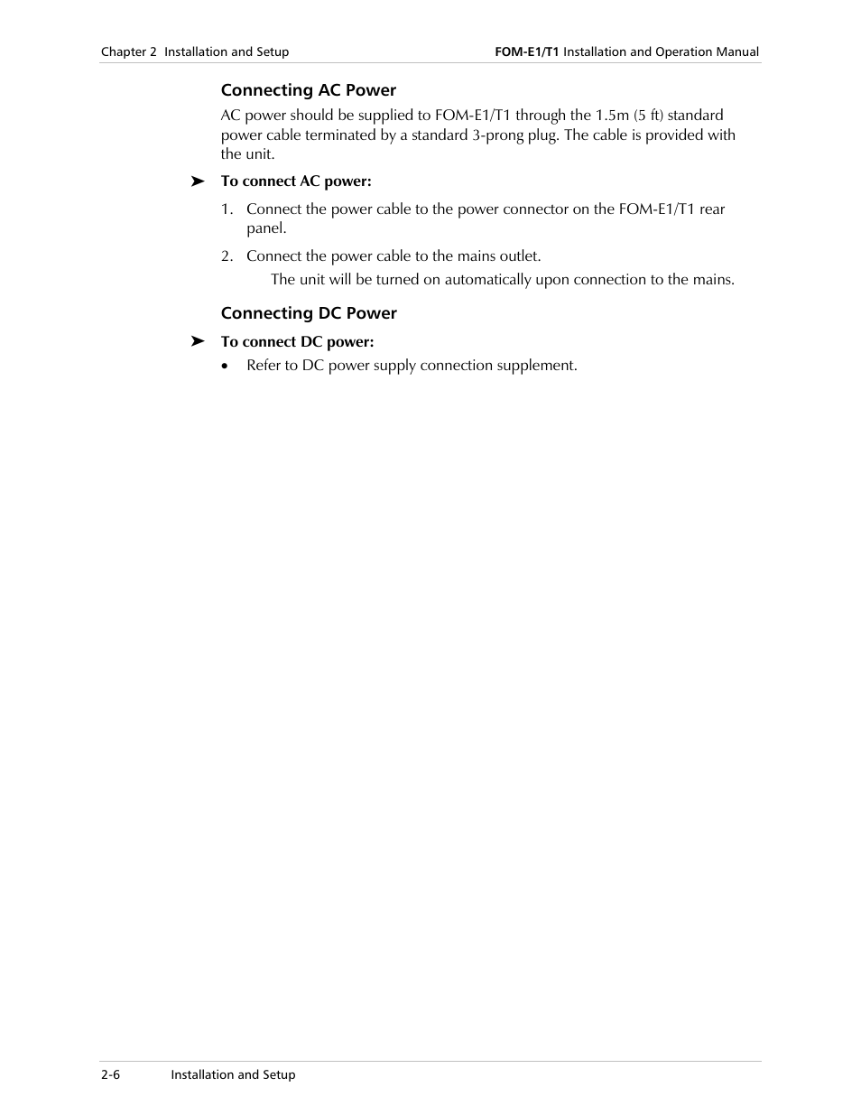 Connecting ac power, Connecting dc power | RAD Data comm T1 User Manual | Page 26 / 46