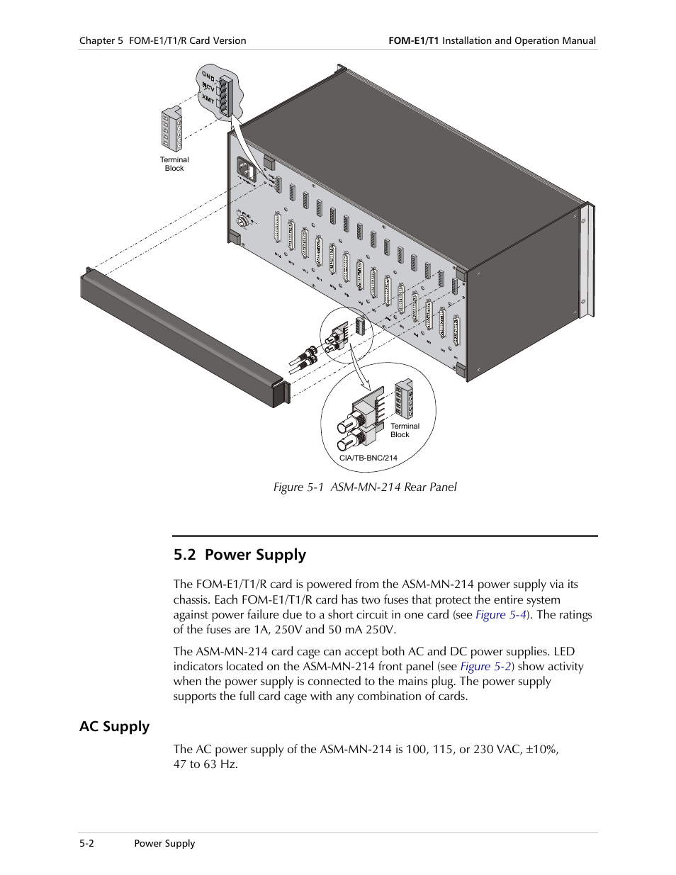 Power supply, Ac supply, 2 power supply | RAD Data comm T1 User Manual | Page 34 / 46