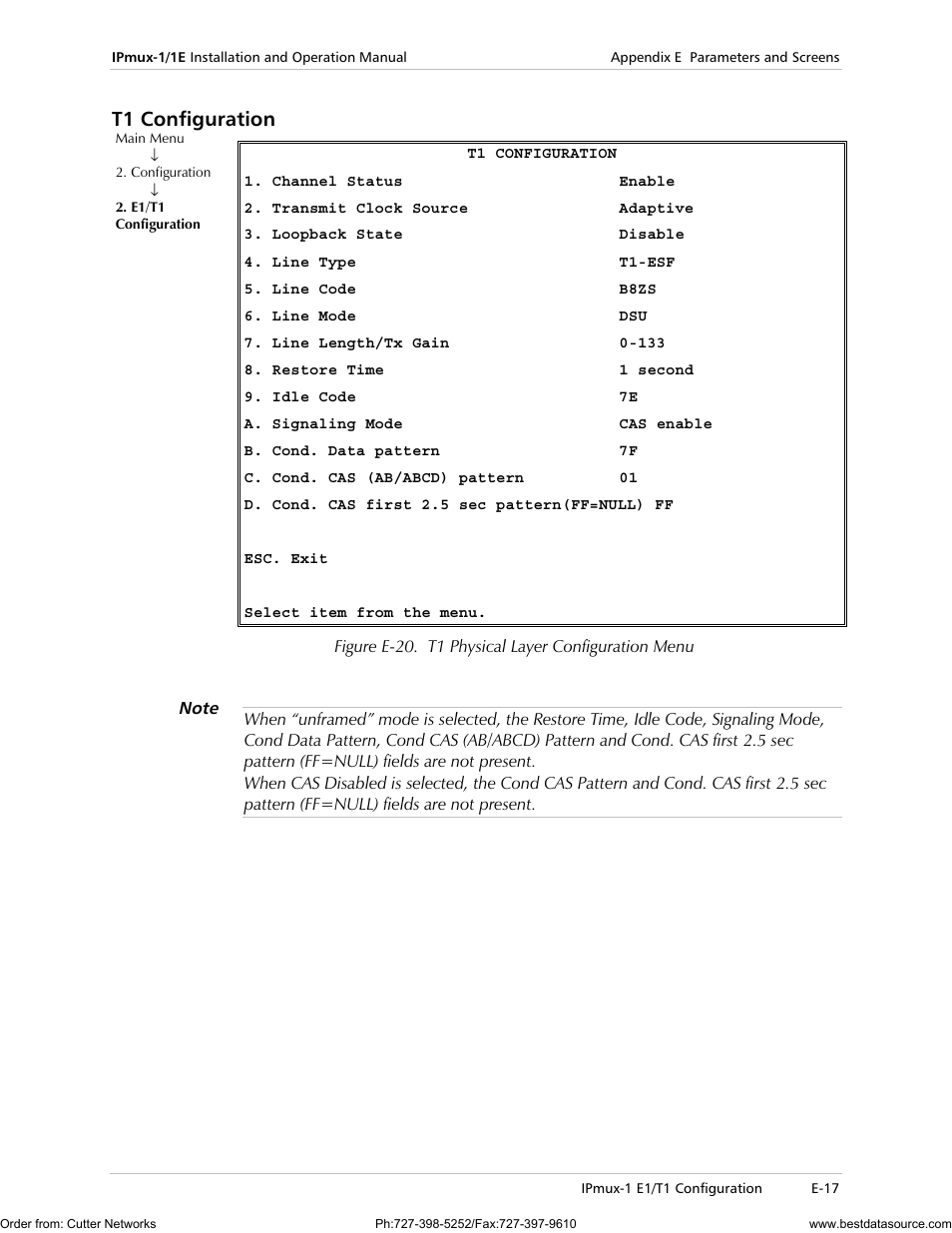 T1 configuration | RAD Data comm IPmux-1 User Manual | Page 115 / 143