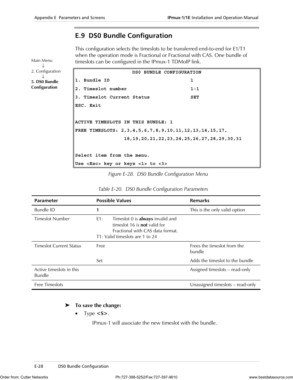 Ds0 bundle configuration, E.9 ds0 bundle configuration | RAD Data comm IPmux-1 User Manual | Page 126 / 143