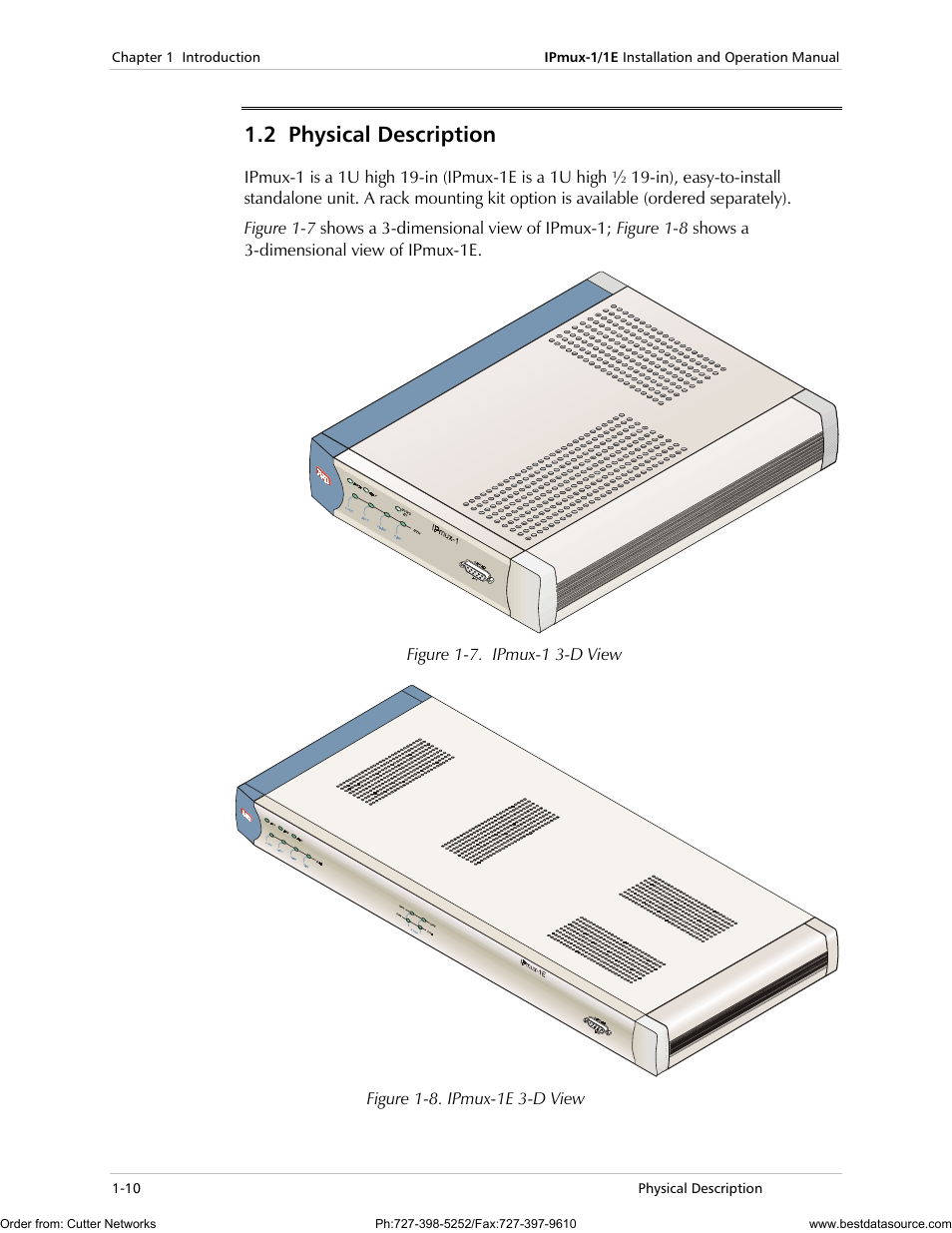 Physical description, 2 physical description | RAD Data comm IPmux-1 User Manual | Page 18 / 143