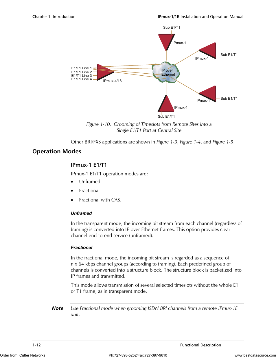 Operation modes, Ipmux-1 e1/t1 | RAD Data comm IPmux-1 User Manual | Page 20 / 143