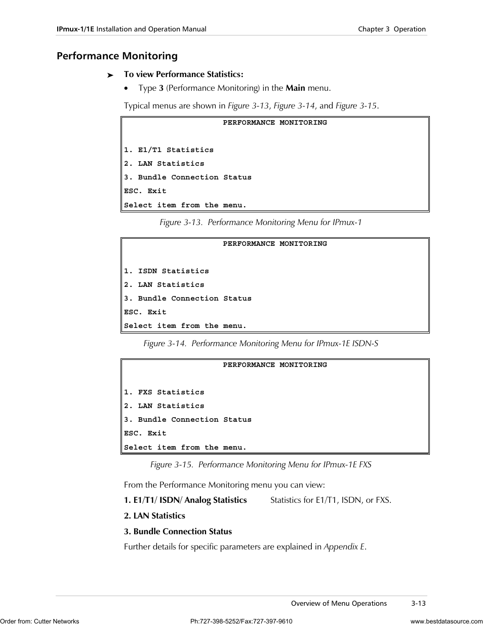 Performance monitoring | RAD Data comm IPmux-1 User Manual | Page 59 / 143