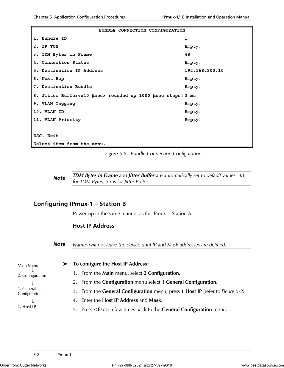Configuring ipmux-1 – station b | RAD Data comm IPmux-1 User Manual | Page 74 / 143