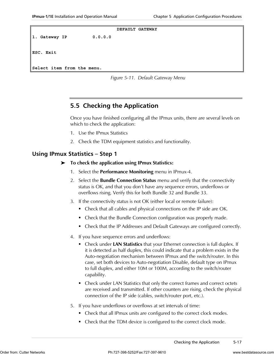 Checking the application, Using ipmux statistics – step 1, 5 checking the application | RAD Data comm IPmux-1 User Manual | Page 83 / 143
