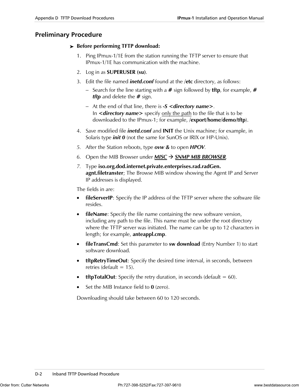Preliminary procedure | RAD Data comm IPmux-1 User Manual | Page 96 / 143