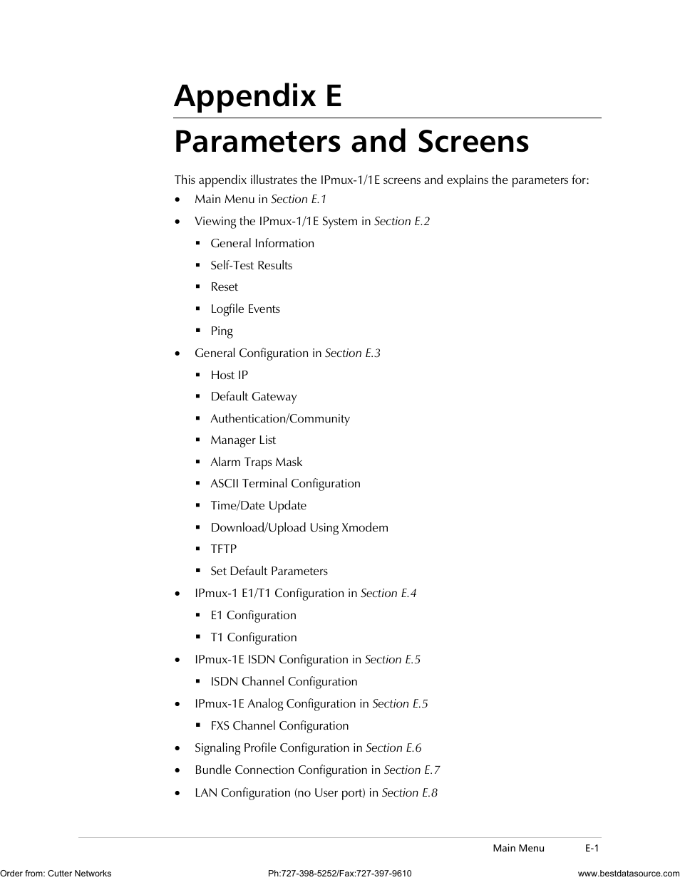 Parameters and screens, Appendix e parameters and screens | RAD Data comm IPmux-1 User Manual | Page 99 / 143