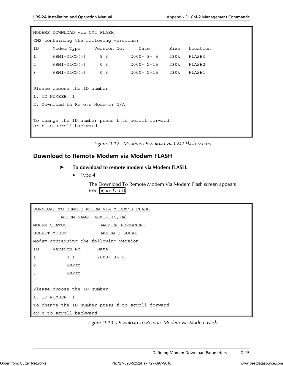 Download to remote modem via modem flash | RAD Data comm LRS-24 User Manual | Page 117 / 150