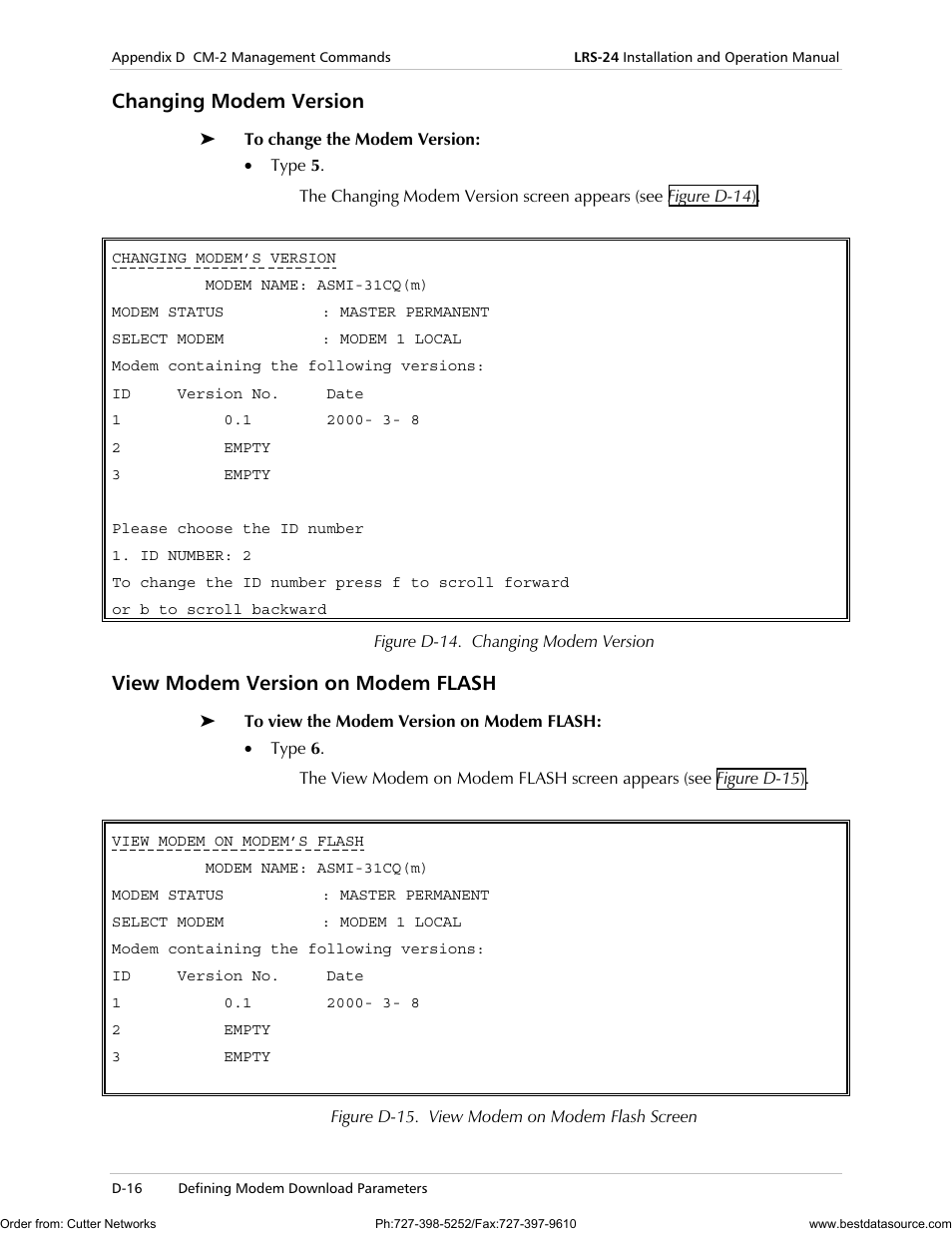 Changing modem version, View modem version on modem flash | RAD Data comm LRS-24 User Manual | Page 118 / 150