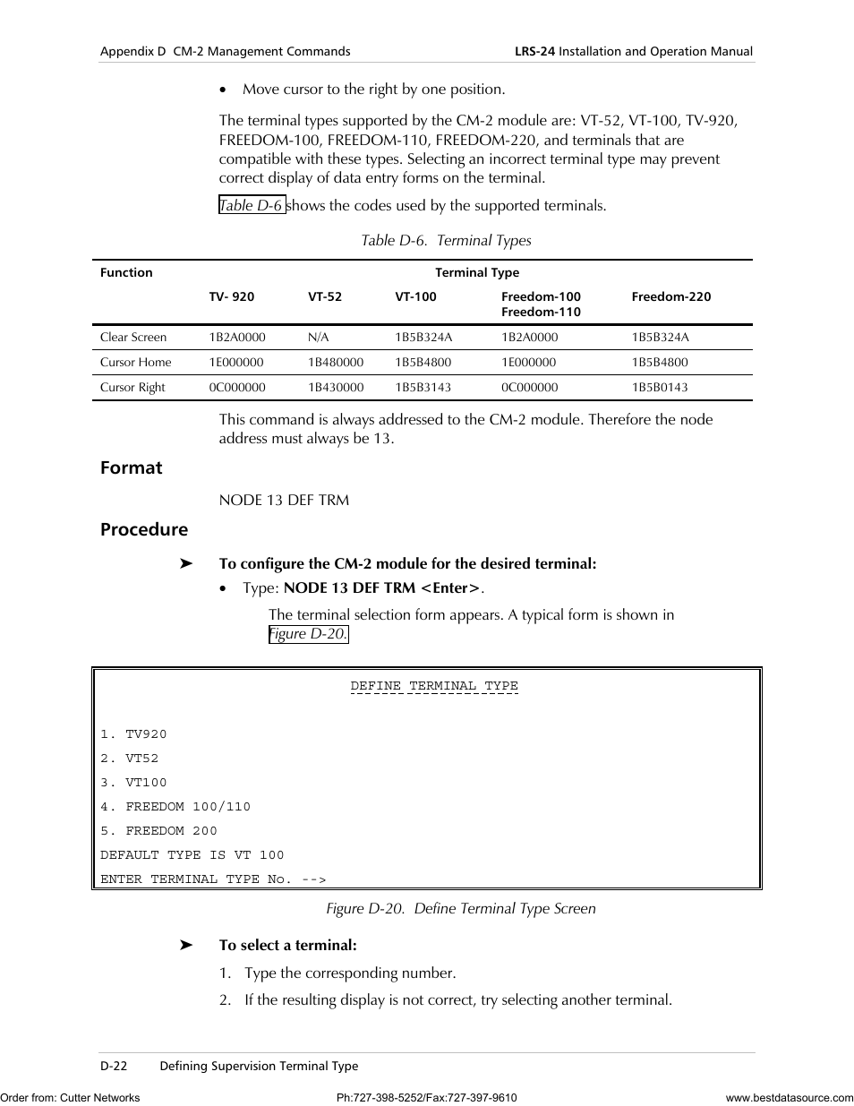 Format, Procedure | RAD Data comm LRS-24 User Manual | Page 124 / 150