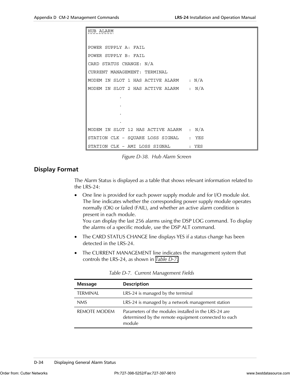 Display format | RAD Data comm LRS-24 User Manual | Page 136 / 150