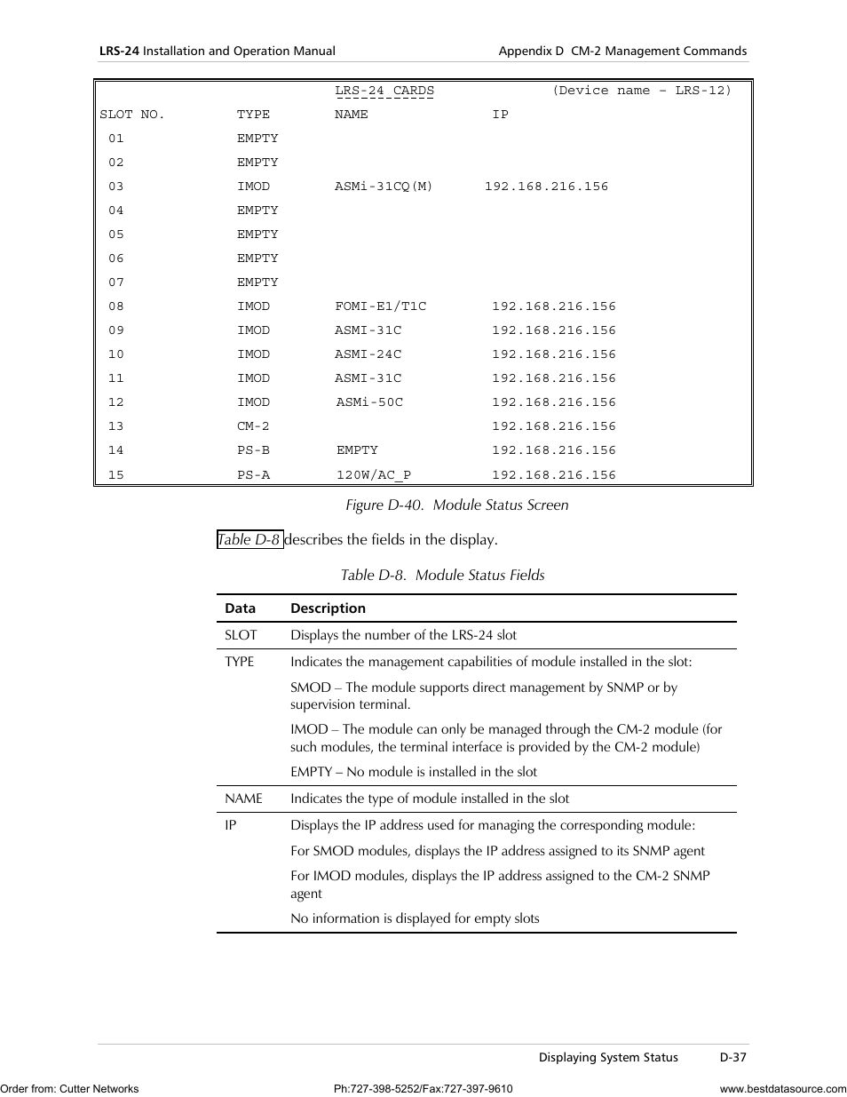 RAD Data comm LRS-24 User Manual | Page 139 / 150