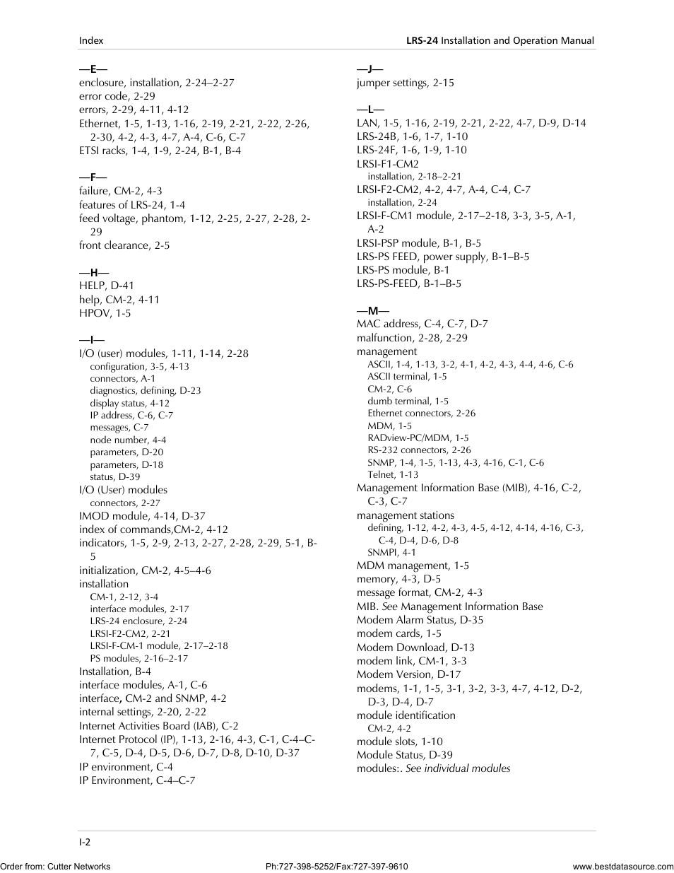 RAD Data comm LRS-24 User Manual | Page 148 / 150