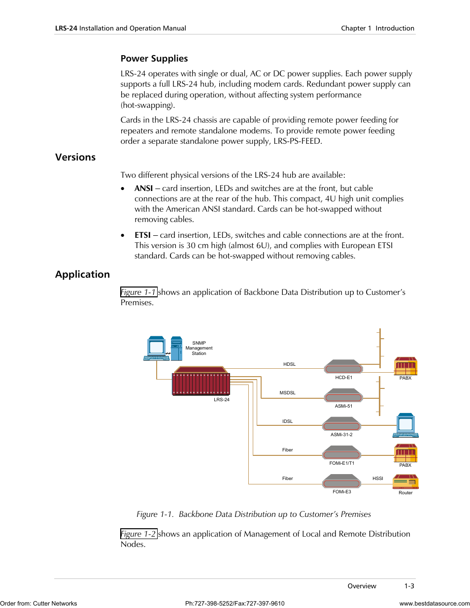 Versions, Application, Power supplies | RAD Data comm LRS-24 User Manual | Page 15 / 150