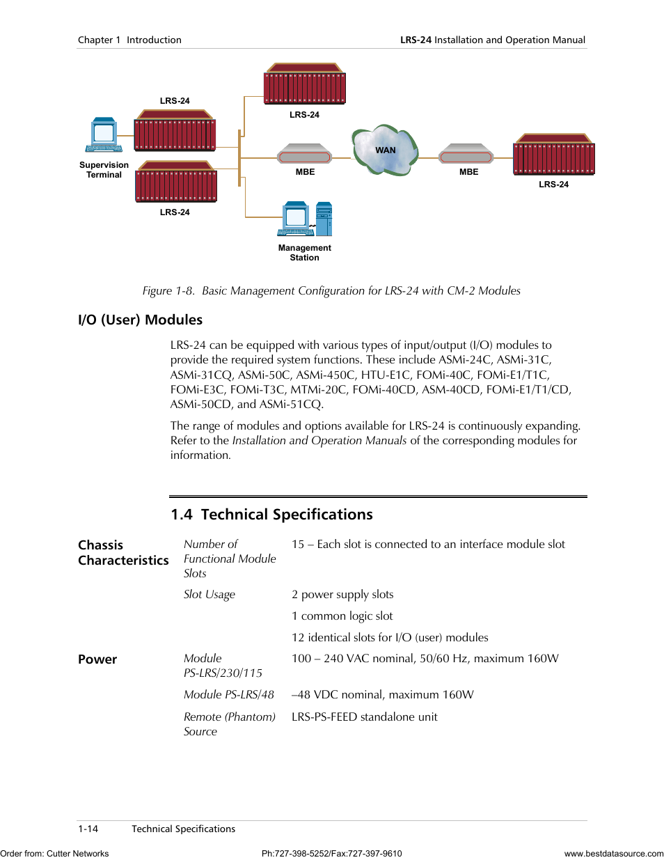 4 technical specifications, I/o (user) modules | RAD Data comm LRS-24 User Manual | Page 26 / 150