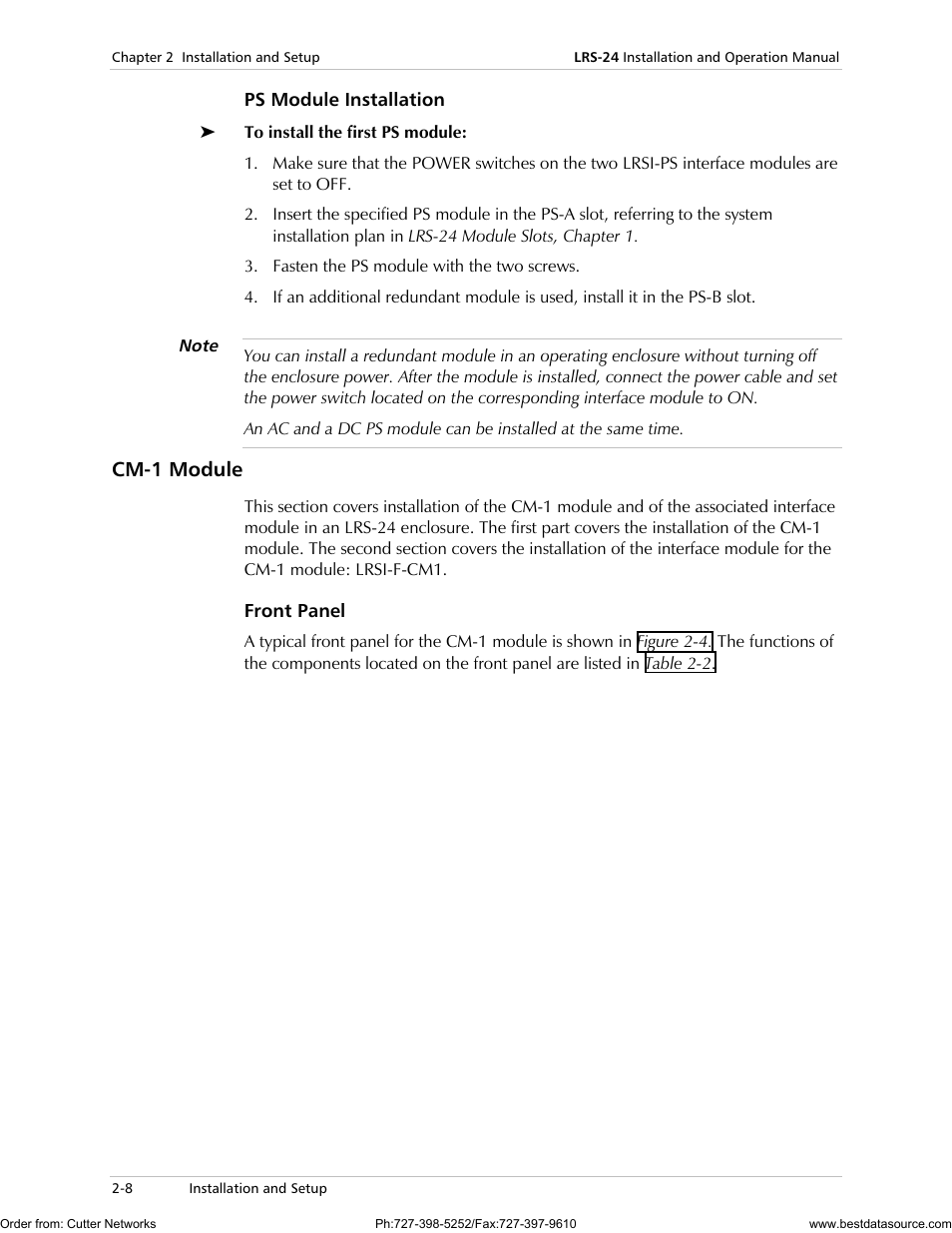 Cm-1 module | RAD Data comm LRS-24 User Manual | Page 36 / 150