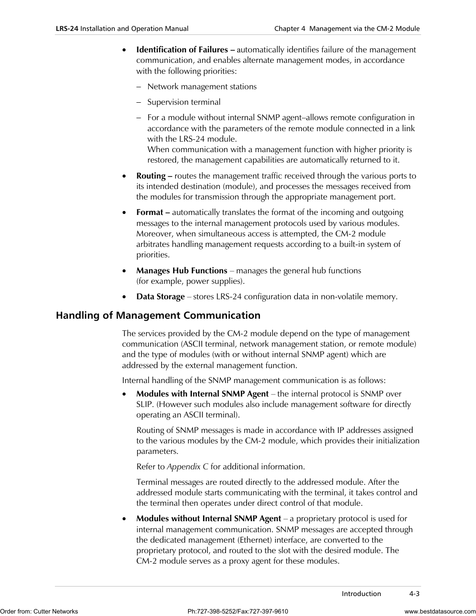 Handling of management communication | RAD Data comm LRS-24 User Manual | Page 67 / 150