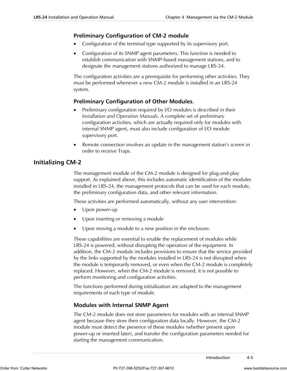 Initializing cm-2 | RAD Data comm LRS-24 User Manual | Page 69 / 150