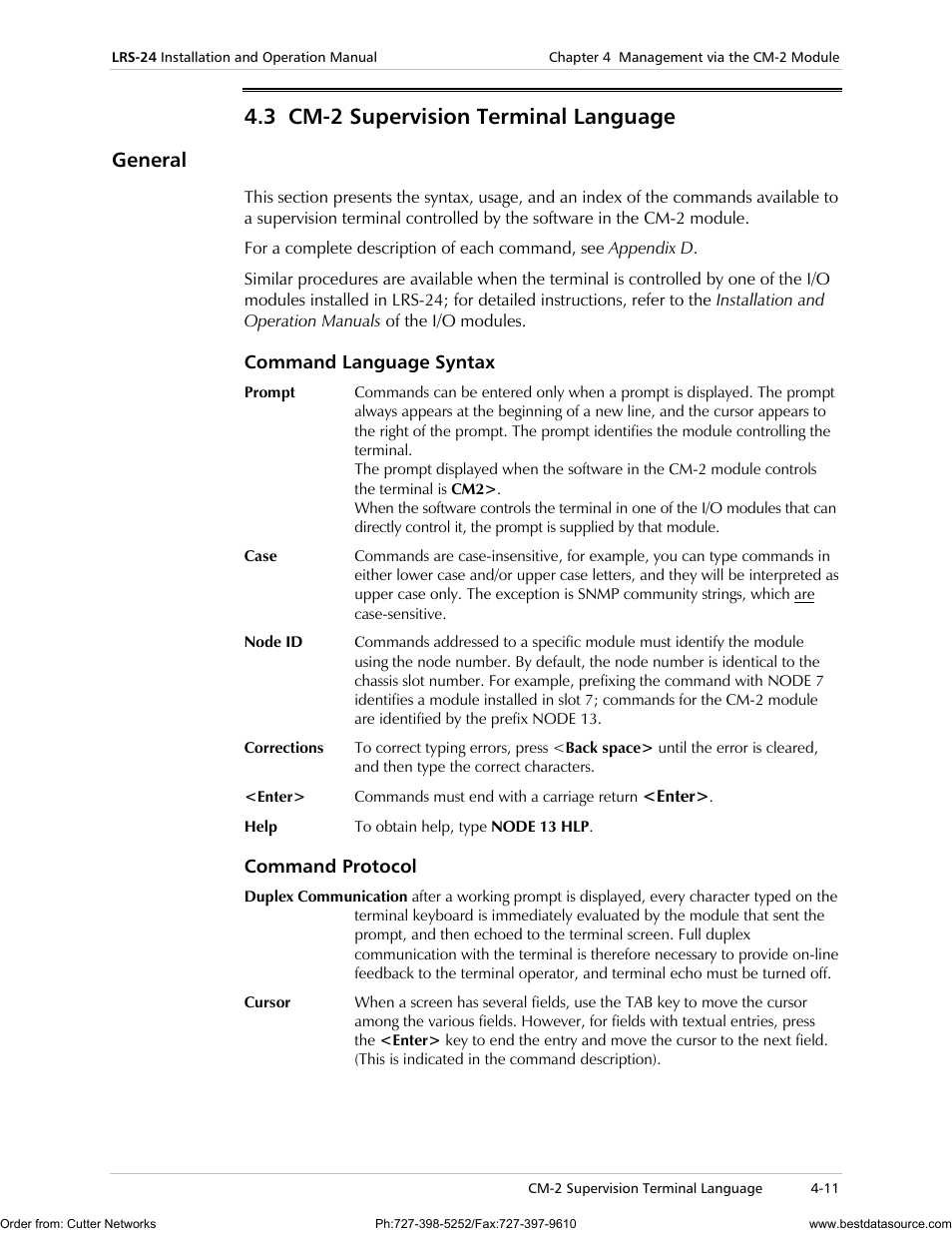 3 cm-2 supervision terminal language, General | RAD Data comm LRS-24 User Manual | Page 75 / 150