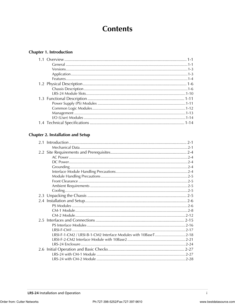 RAD Data comm LRS-24 User Manual | Page 9 / 150