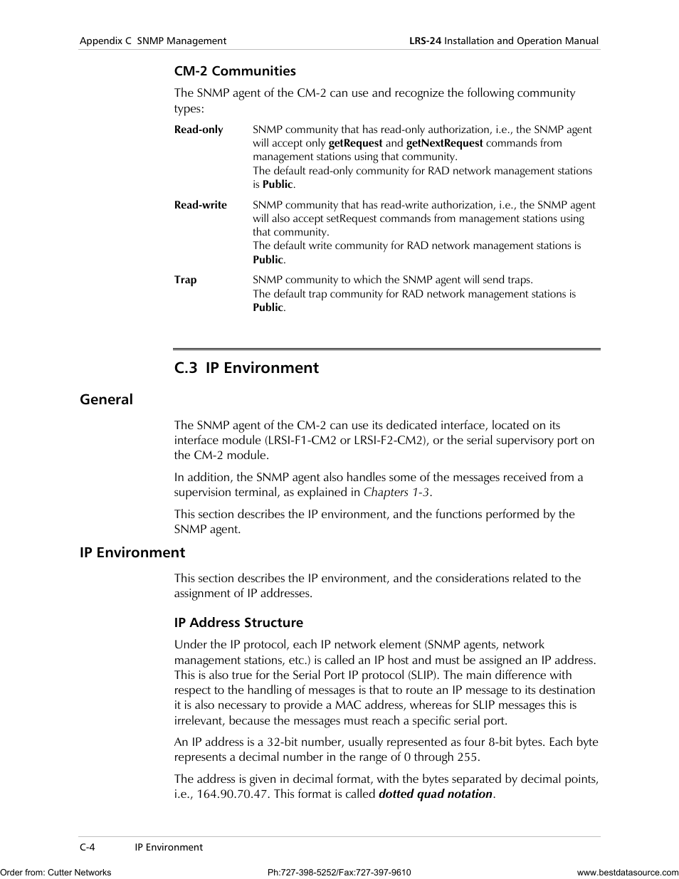 C.3 ip environment, General, Ip environment | RAD Data comm LRS-24 User Manual | Page 98 / 150