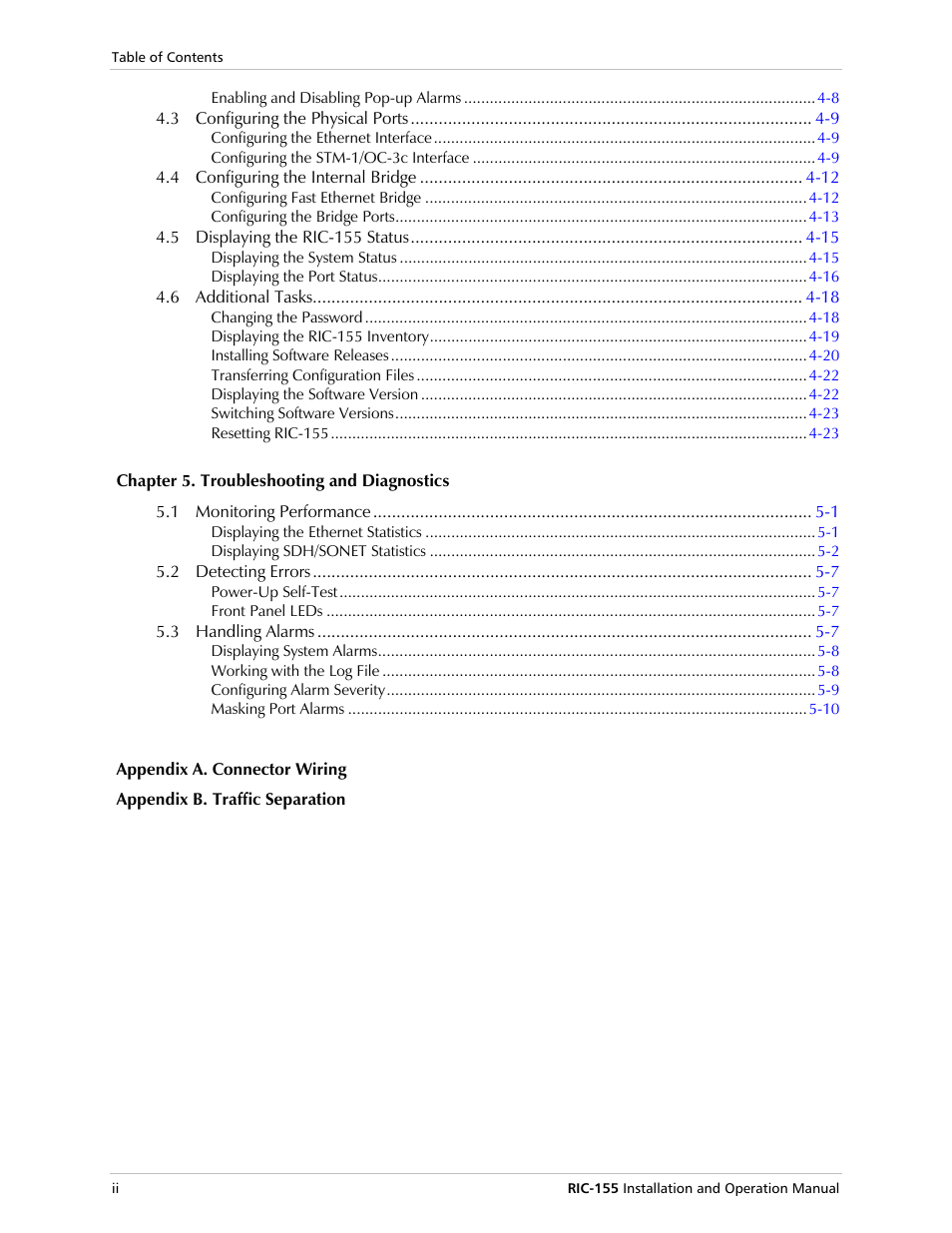 RAD Data comm 10/100BaseT to STM-1/OC-3 Converter RIC-155 User Manual | Page 14 / 90