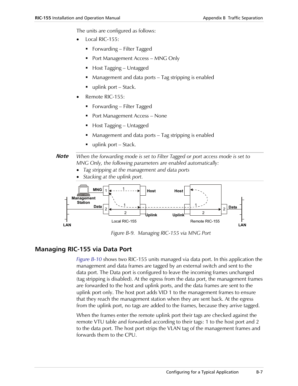 Managing ric-155 via data port, Figure b-9 | RAD Data comm 10/100BaseT to STM-1/OC-3 Converter RIC-155 User Manual | Page 81 / 90