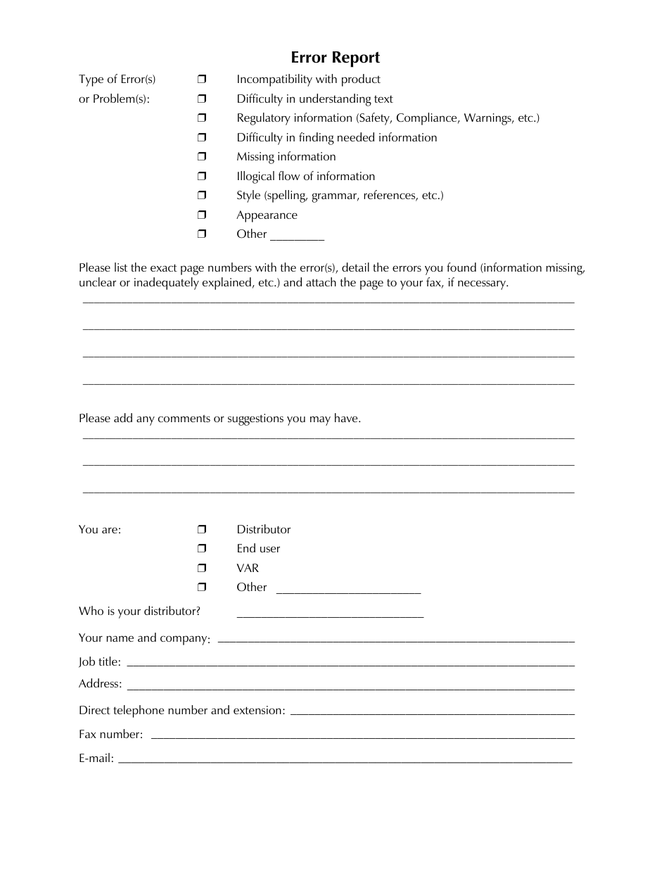 Error report | RAD Data comm 10/100BaseT to STM-1/OC-3 Converter RIC-155 User Manual | Page 87 / 90