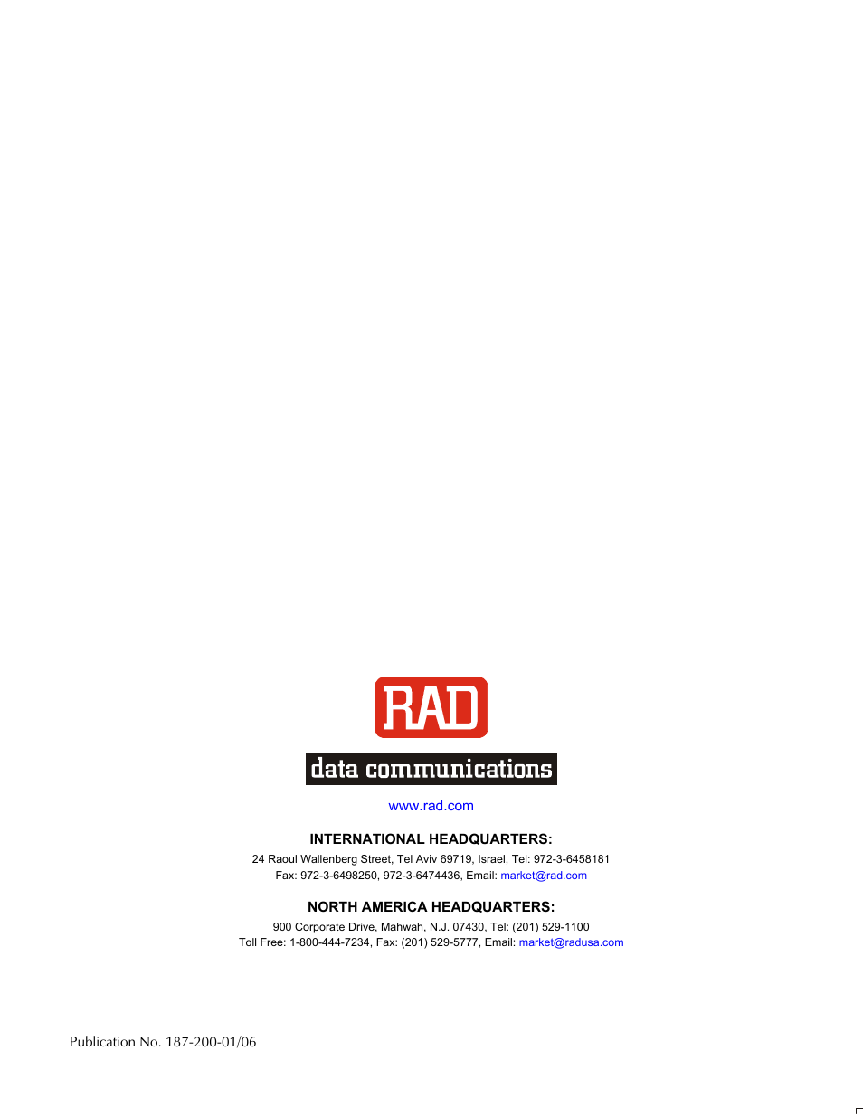 RAD Data comm 10/100BaseT to STM-1/OC-3 Converter RIC-155 User Manual | Page 90 / 90