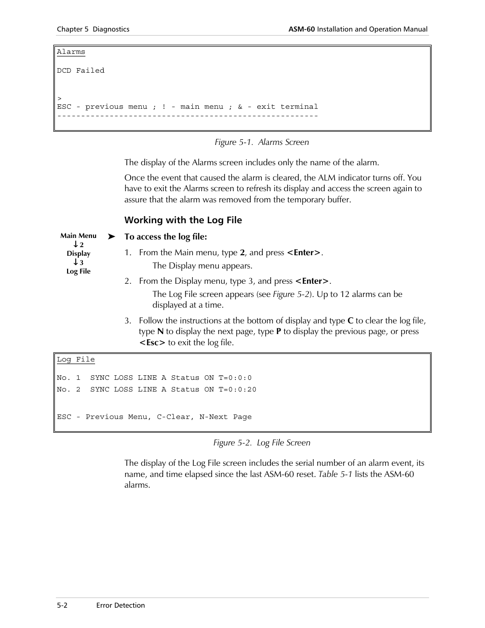 Working with the log file | RAD Data comm ASM-60 User Manual | Page 32 / 74