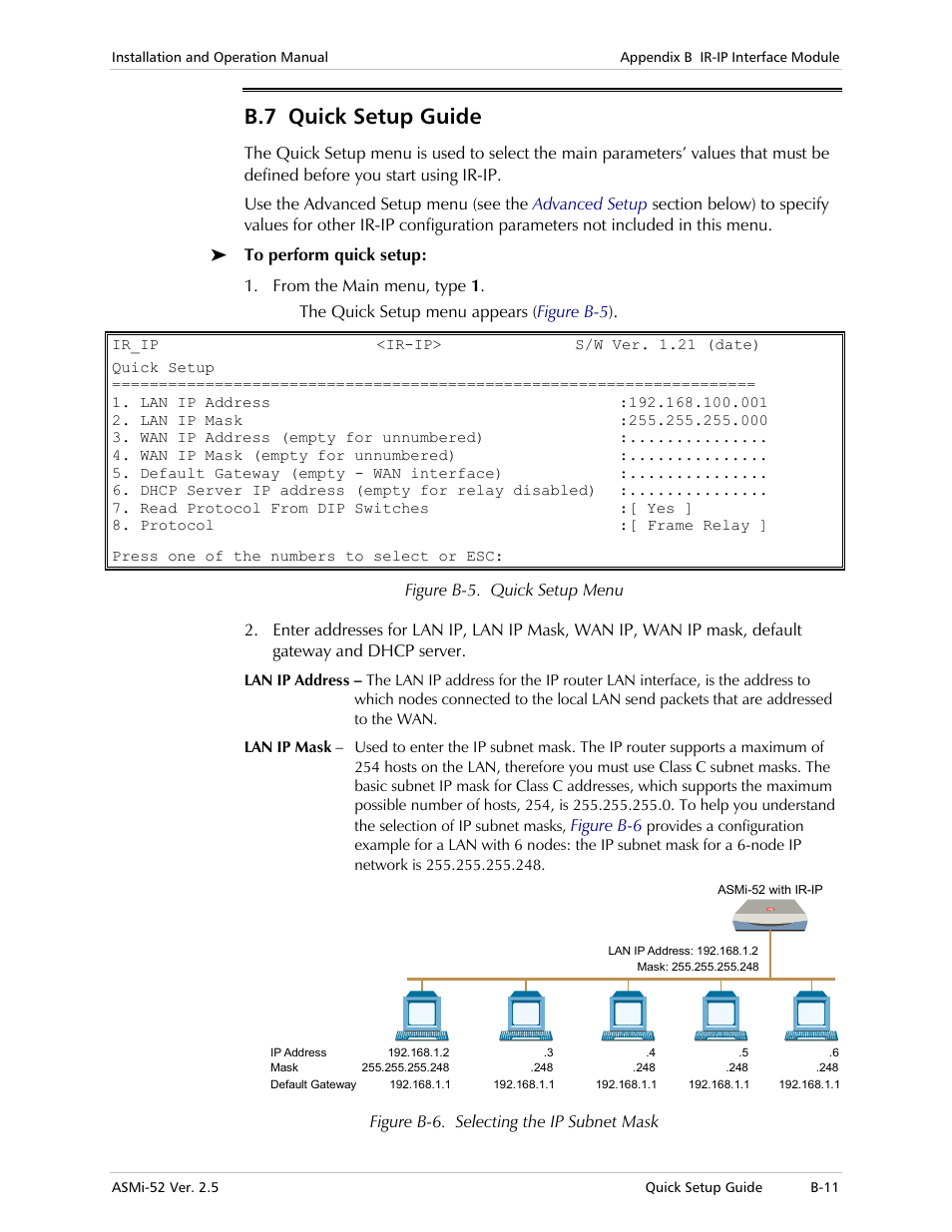 Quick setup guide, B.7 quick setup guide | RAD Data comm ASMi-52 User Manual | Page 147 / 186