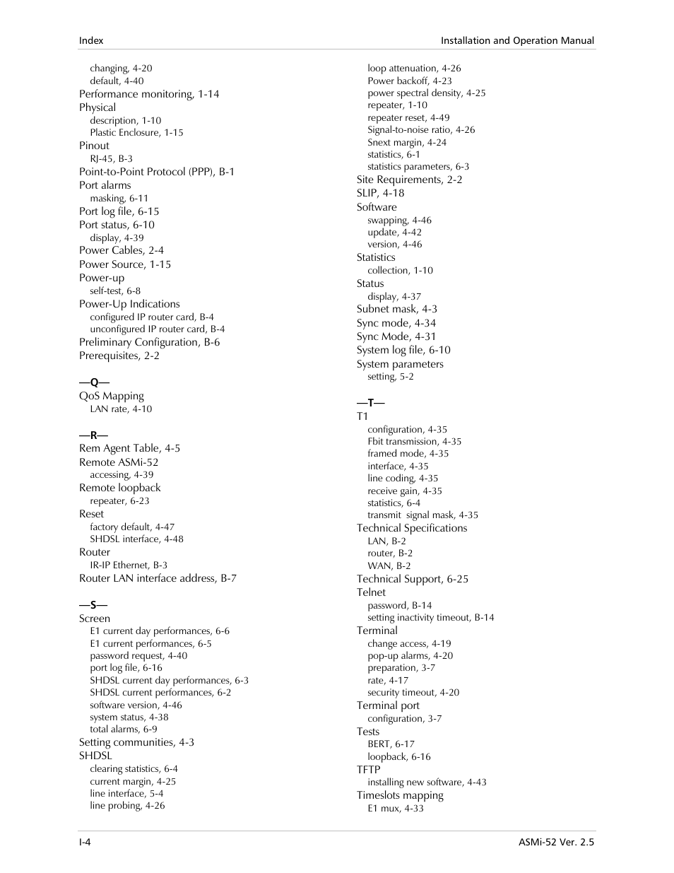 RAD Data comm ASMi-52 User Manual | Page 176 / 186