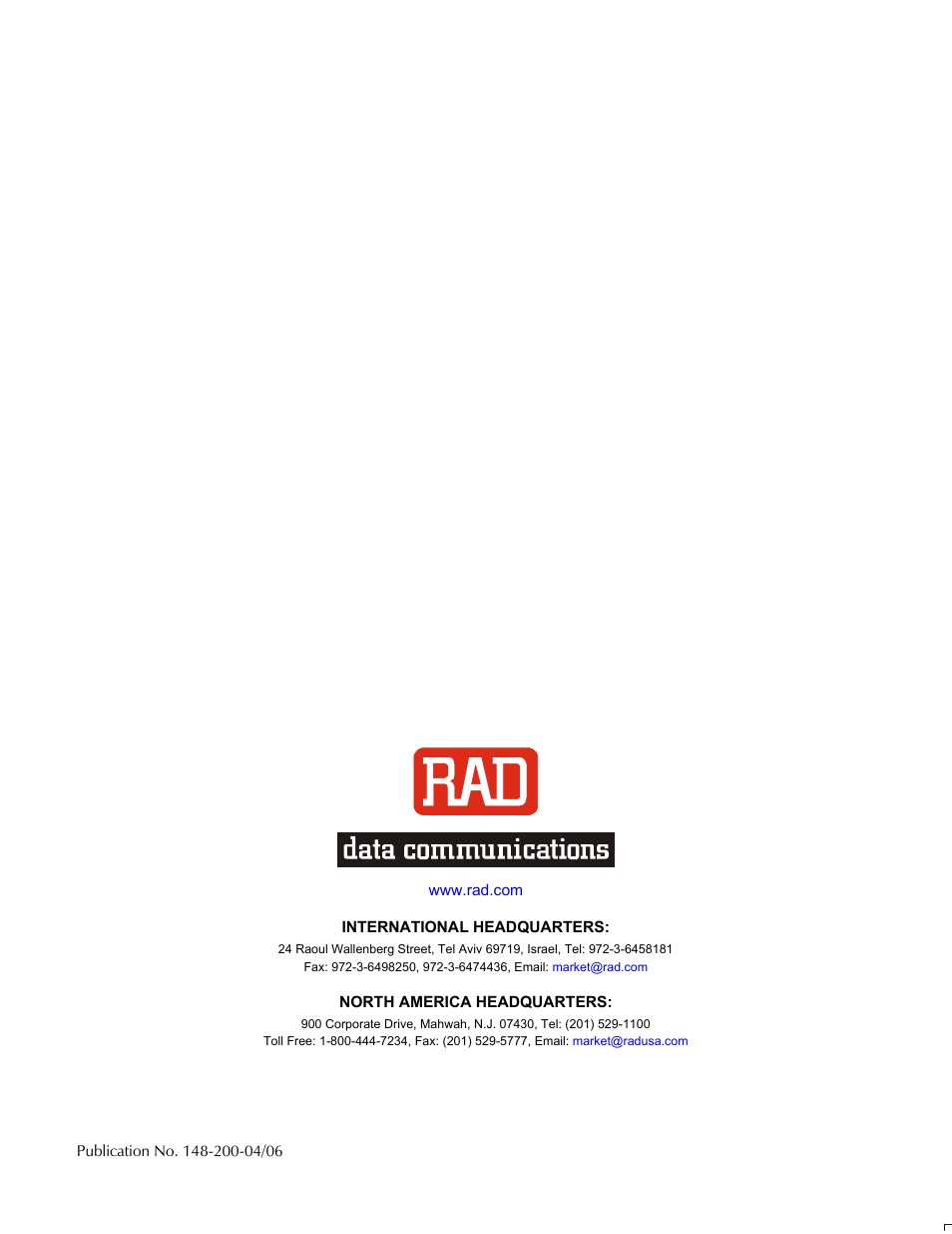 RAD Data comm ASMi-52 User Manual | Page 186 / 186