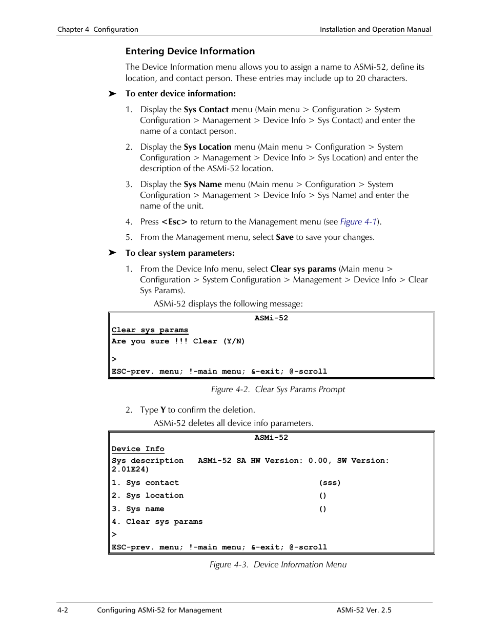 Entering device information | RAD Data comm ASMi-52 User Manual | Page 52 / 186