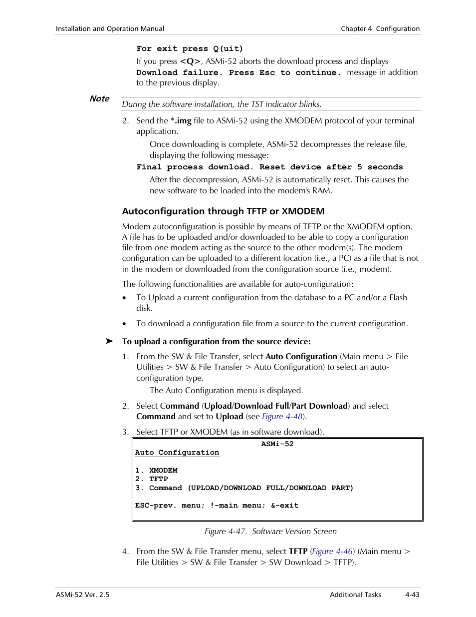 Autoconfiguration through tftp or xmodem | RAD Data comm ASMi-52 User Manual | Page 93 / 186