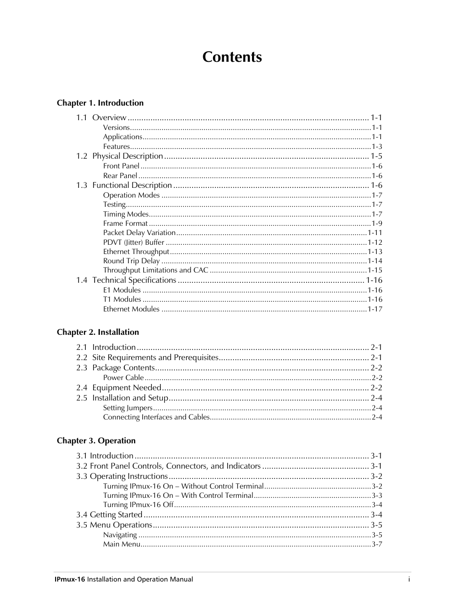 RAD Data comm TDMoIP Gateway IPmux-16 User Manual | Page 5 / 99