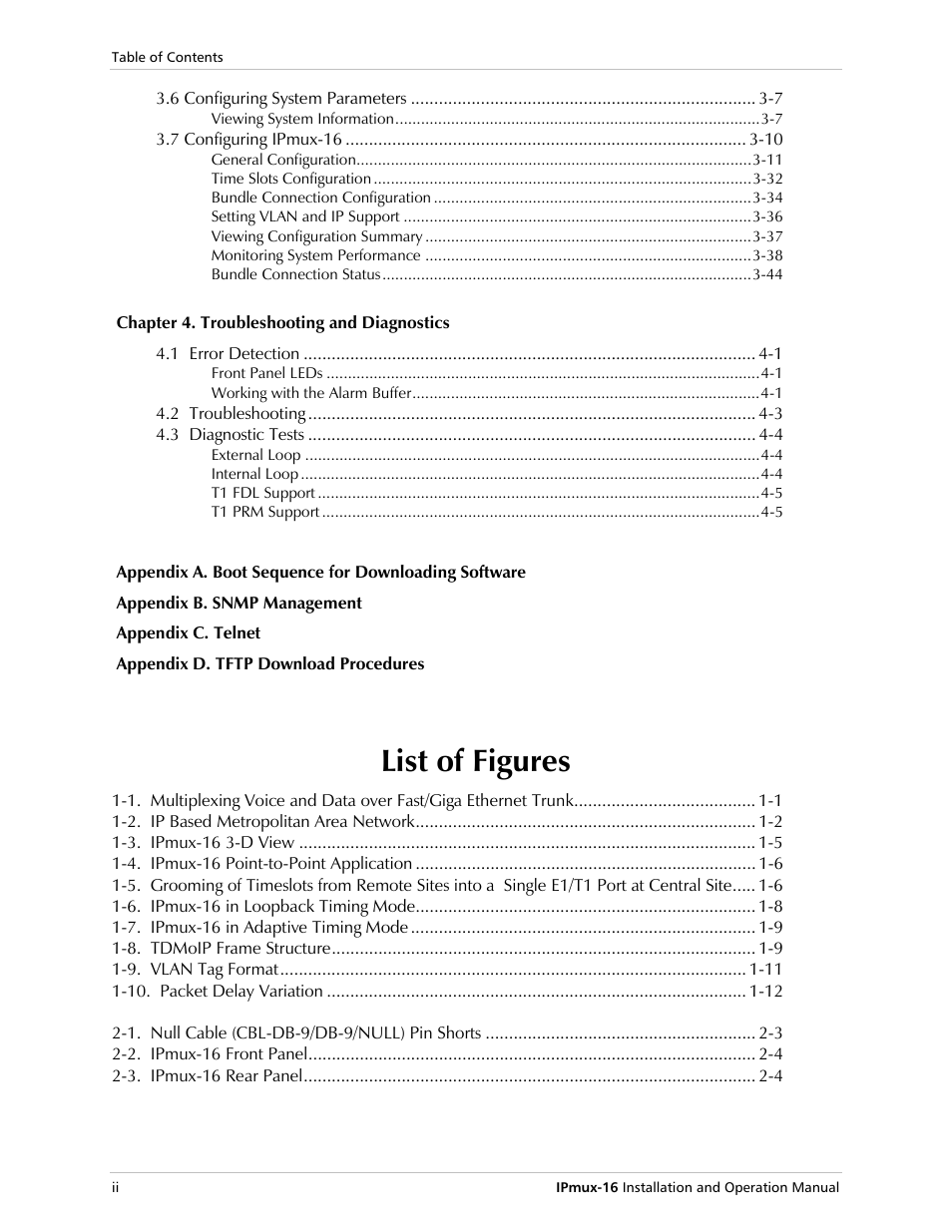 List of figures | RAD Data comm TDMoIP Gateway IPmux-16 User Manual | Page 6 / 99