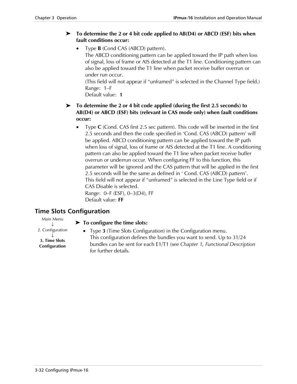 Time slots configuration | RAD Data comm TDMoIP Gateway IPmux-16 User Manual | Page 64 / 99