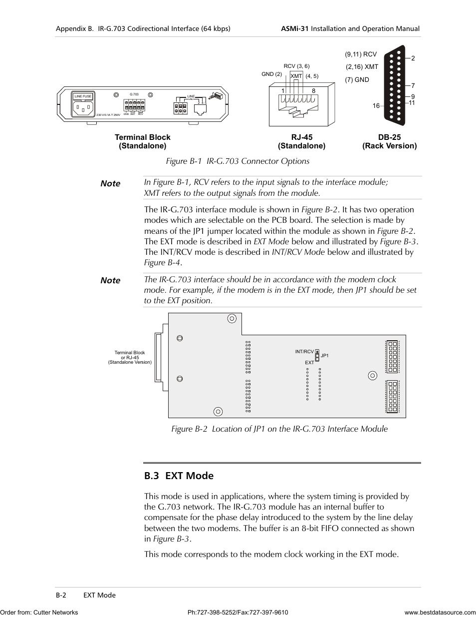 Ext mode, B.3 ext mode | RAD Data comm ASMi-31 User Manual | Page 50 / 66