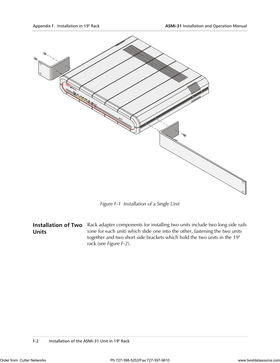 Installation of two units | RAD Data comm ASMi-31 User Manual | Page 64 / 66