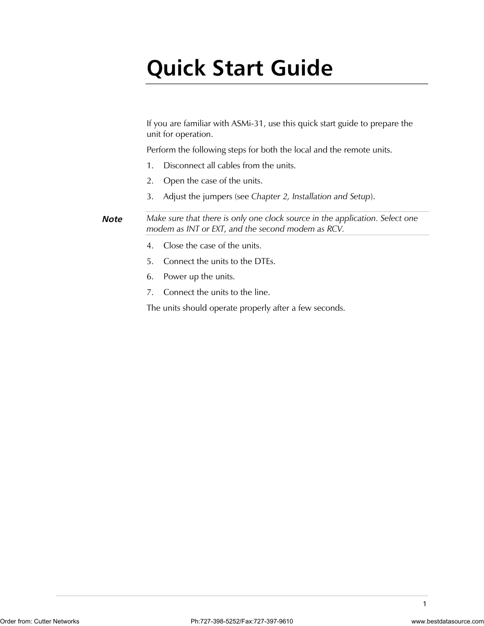 Quick start guide | RAD Data comm ASMi-31 User Manual | Page 7 / 66