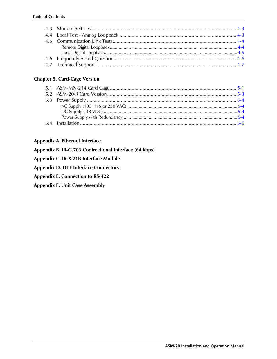 RAD Data comm ASM-20 User Manual | Page 14 / 78