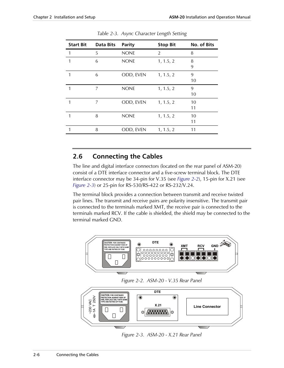 Power connection, 6 connecting the cables | RAD Data comm ASM-20 User Manual | Page 30 / 78