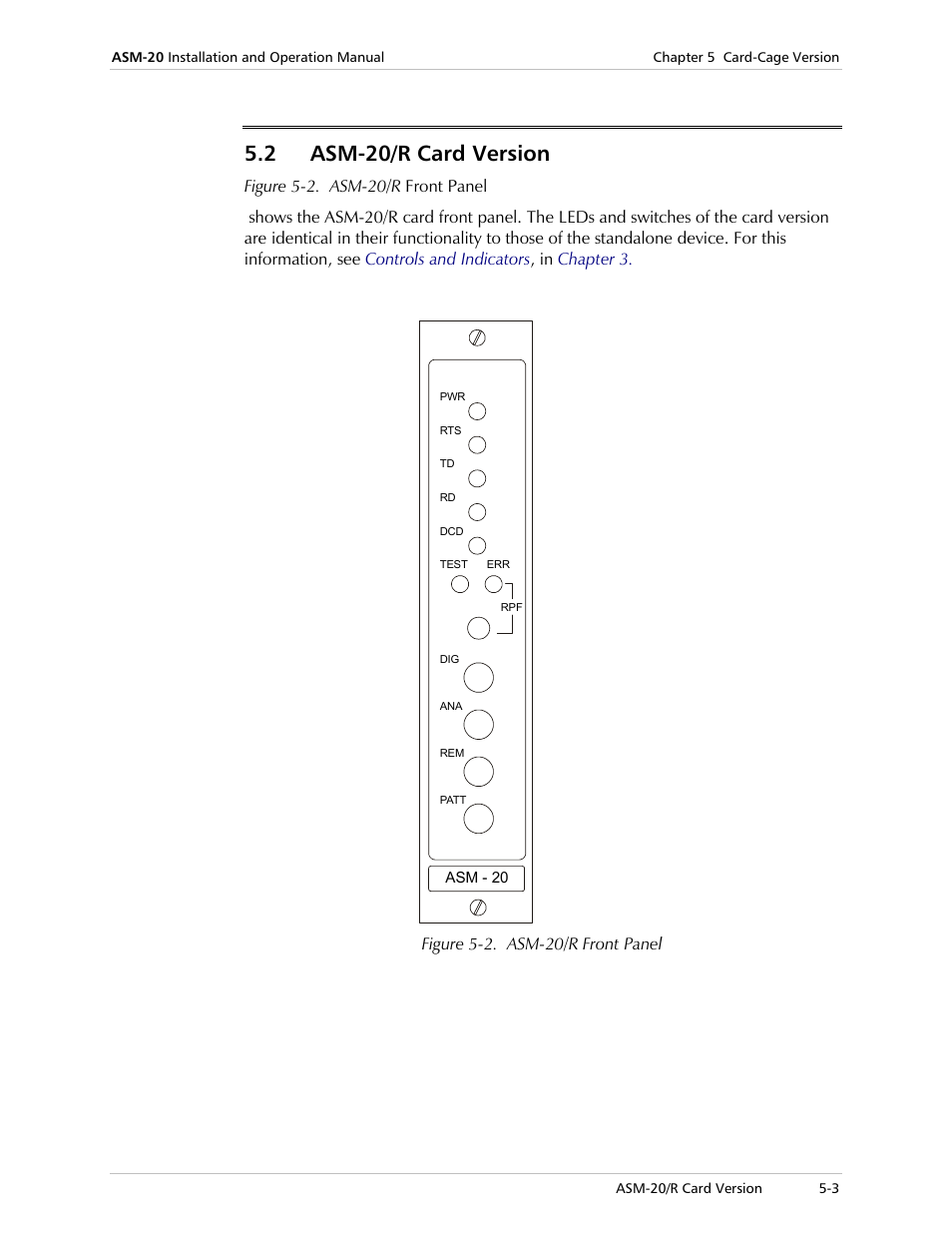 Asm-20/r card version, 2 asm-20/r card version | RAD Data comm ASM-20 User Manual | Page 45 / 78