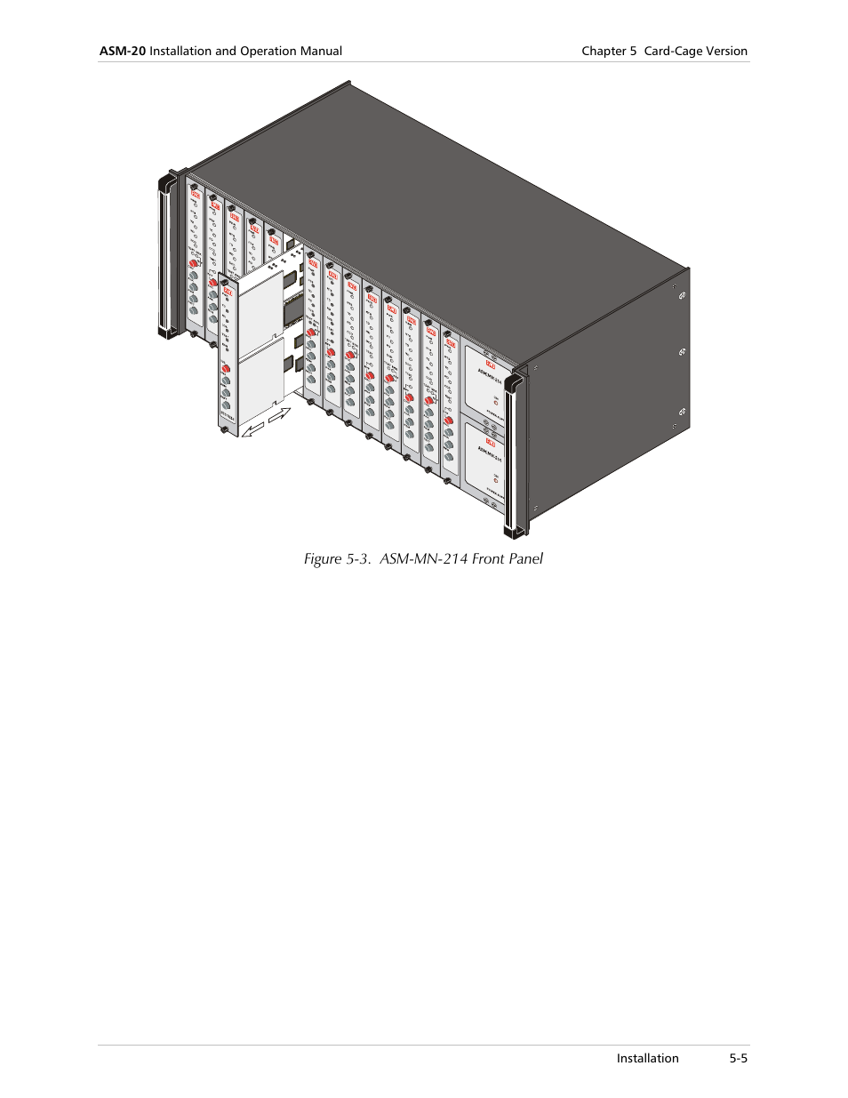 Mn-214 front panel (see, Figure 5-3, Show activity | When the po | RAD Data comm ASM-20 User Manual | Page 47 / 78